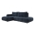 Gepolsterte Eckcouch ALMADA mit Schlaffunktion und Stauraum, L‑Form, links, blau