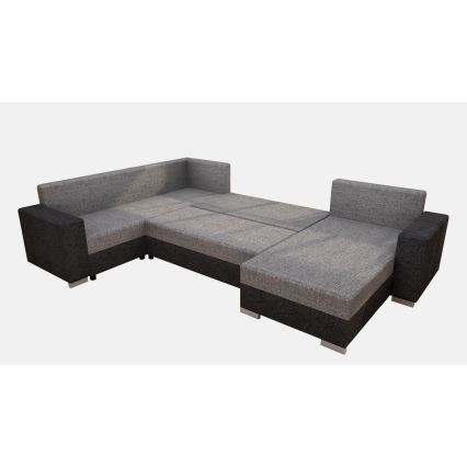 Gepolsterte klappbare Universal-Sitzgarnitur in U-Form YORK braun/beige