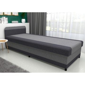 Gepolsterte Liege mit Stauraum TALI 80x202 Grau/Anthrazit