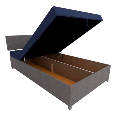 Gepolsterte Liege mit Verstellfunktion und Stauraum DALLAS 108x205 cm grau/blau