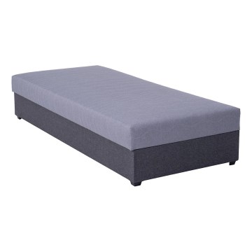 Gepolsterte Schlafliege mit praktischem Stauraum JACOB XL, belastbar bis 130 kg, 90 x 200 cm, grau