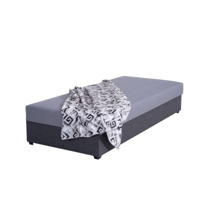Gepolsterte Schlafliege mit praktischem Stauraum JACOB XL, belastbar bis 130 kg, 90 x 200 cm, grau