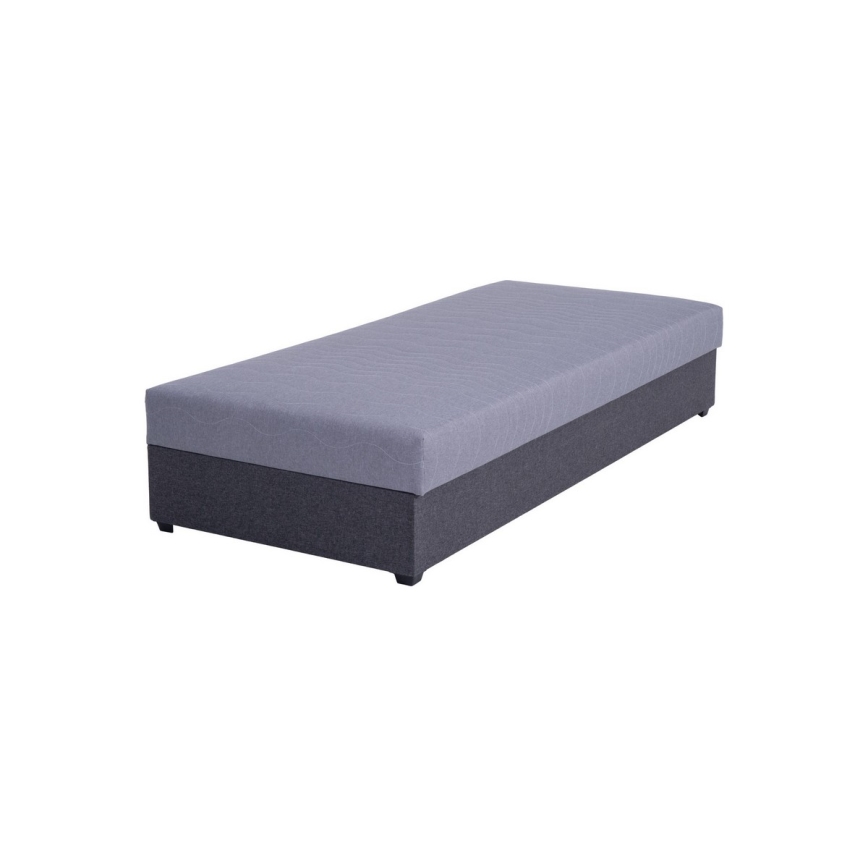 Gepolsterte Schlafliege mit praktischem Stauraum JACOB XL, belastbar bis 130 kg, 90 x 200 cm, grau