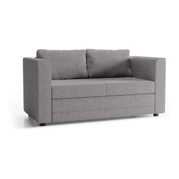 Gepolstertes, ausklappbares 2-Sitzer-Sofa mit Armlehnen LAYLA in Grau