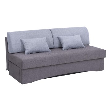 Gepolstertes, ausklappbares Dreisitzer-Sofa ohne Armlehnen PAUL in Grau, ideal für den täglichen Gebrauch als Schlafgelegenheit