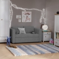 Gepolstertes, ausklappbares zweisitziges Sofa mit Armlehnen LAYLA, grau