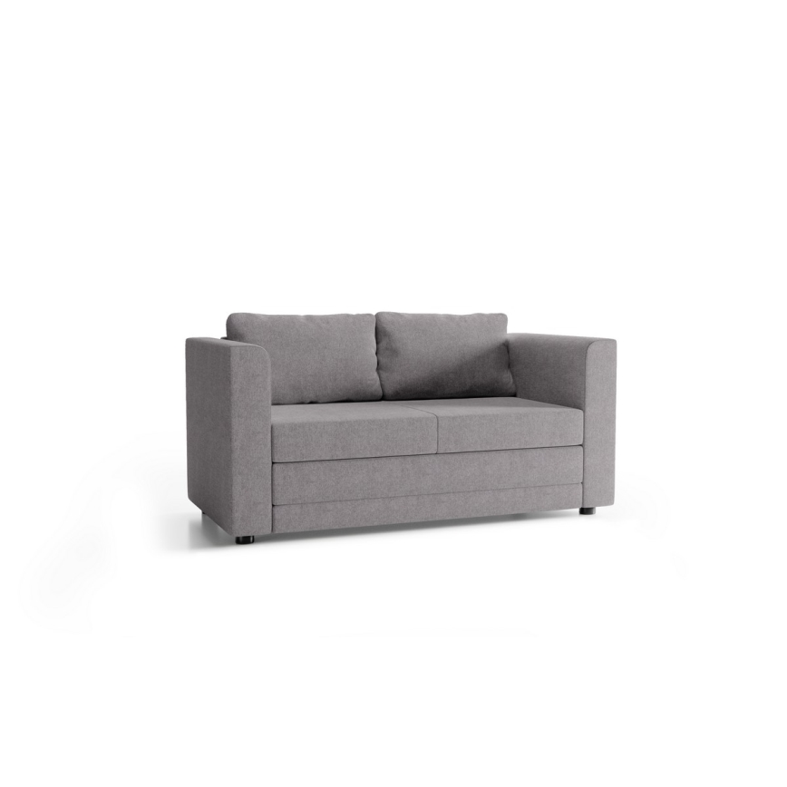 Gepolstertes, ausklappbares zweisitziges Sofa mit Armlehnen LAYLA, grau