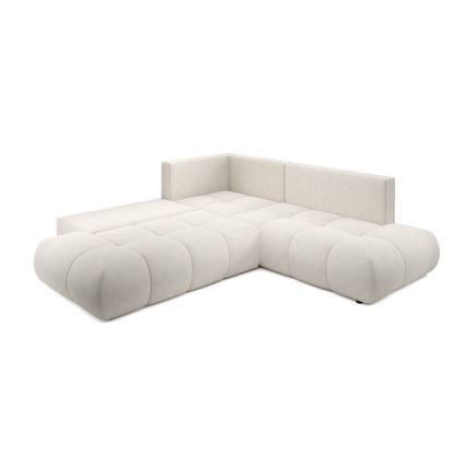 Gepolstertes Ecksofa ALMADA mit Schlaffunktion und Stauraum in L-Form, links, beige