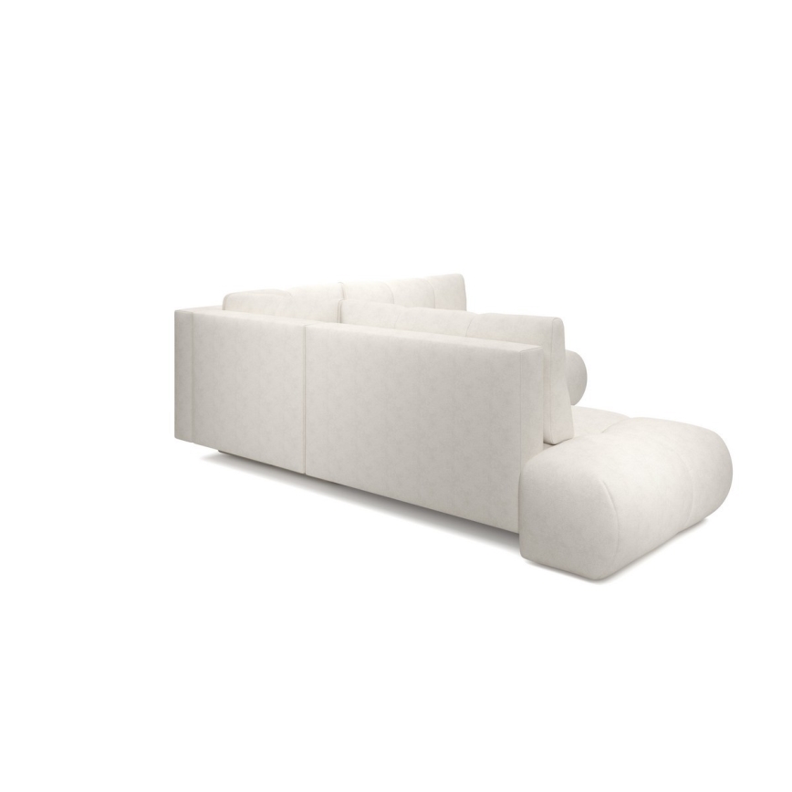 Gepolstertes Ecksofa ALMADA mit Schlaffunktion und Stauraum in L-Form, links, beige