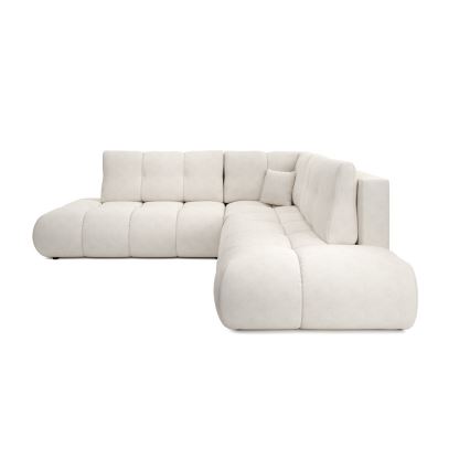 Gepolstertes Ecksofa ALMADA mit Schlaffunktion und Stauraum in L-Form, links, beige