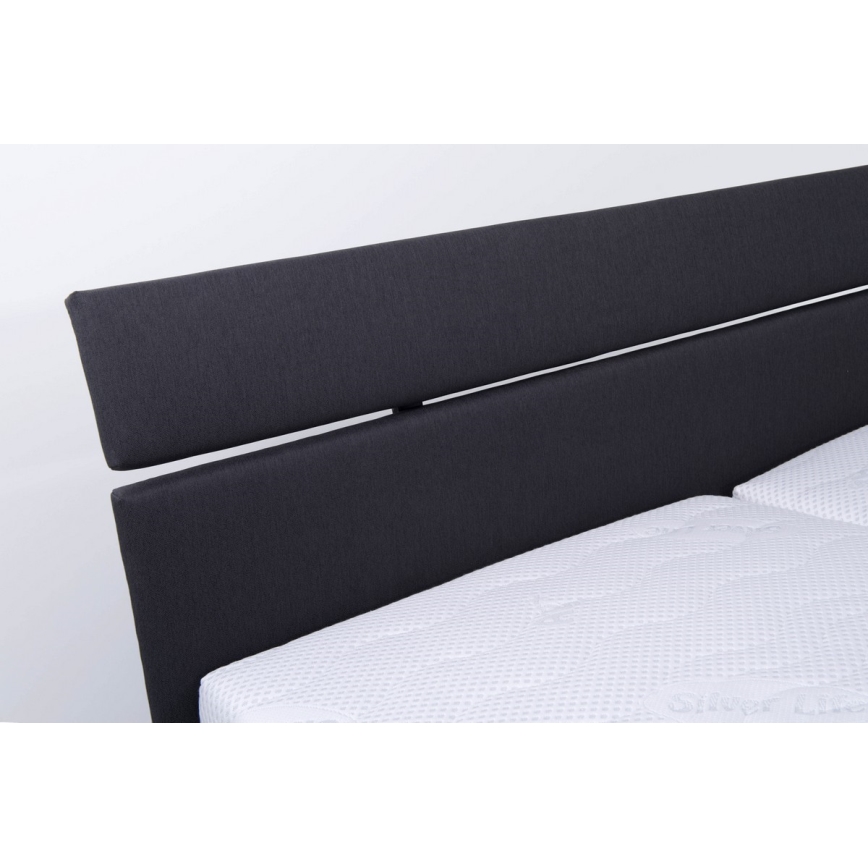 Gepolstertes Bett ALIS 160x200 cm mit Matratze und Stauraum, anthrazit
