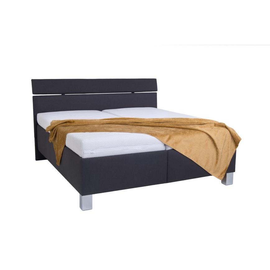 Gepolstertes Bett ALIS 160x200 cm mit Matratze und Stauraum, anthrazit