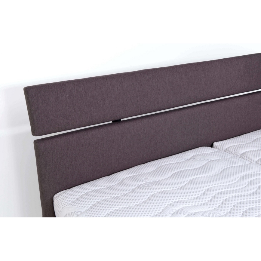 Gepolstertes Bett ALIS 180x200 cm – inkl. Matratze und großzügigem Bettkasten, braun