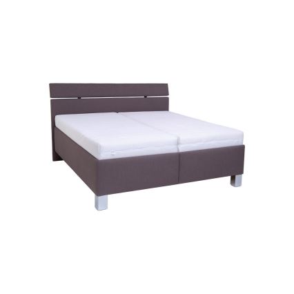 Gepolstertes Bett ALIS 180x200 cm – inkl. Matratze und großzügigem Bettkasten, braun