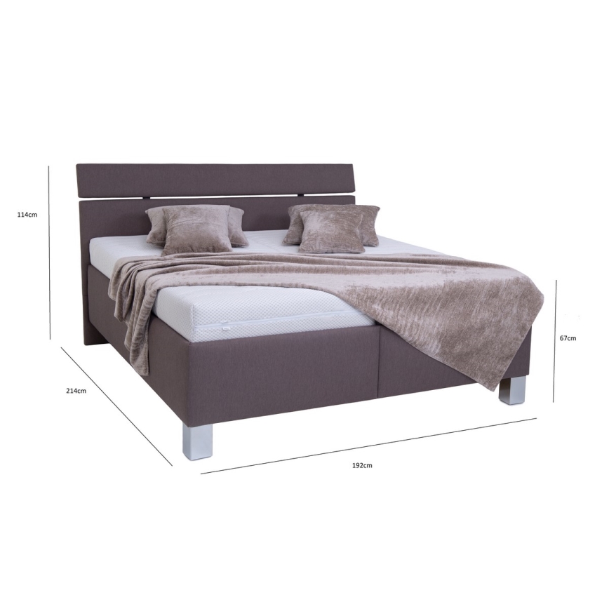 Gepolstertes Bett ALIS 180x200 cm – inkl. Matratze und großzügigem Bettkasten, braun
