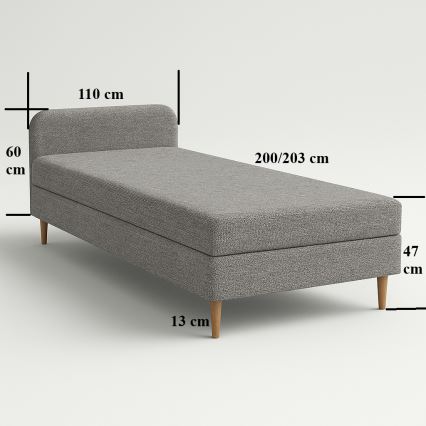 Gepolstertes Bett BRISBANE 110x200 cm braun
