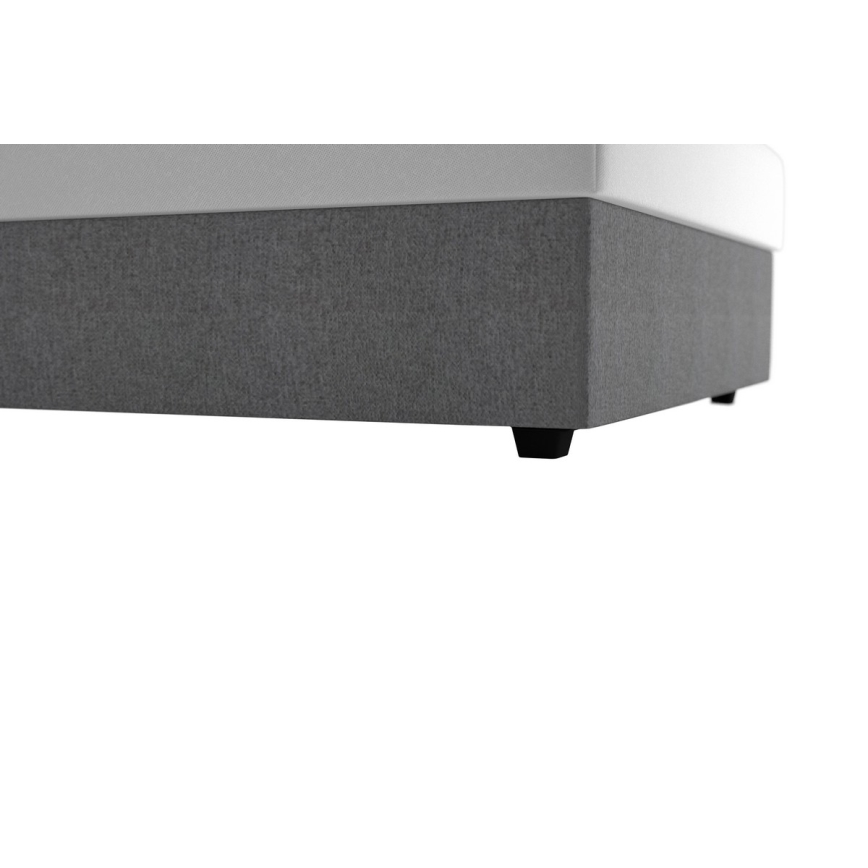 Gepolstertes Bett DARIA mit Bettkasten und Matratze 120x200 cm grau