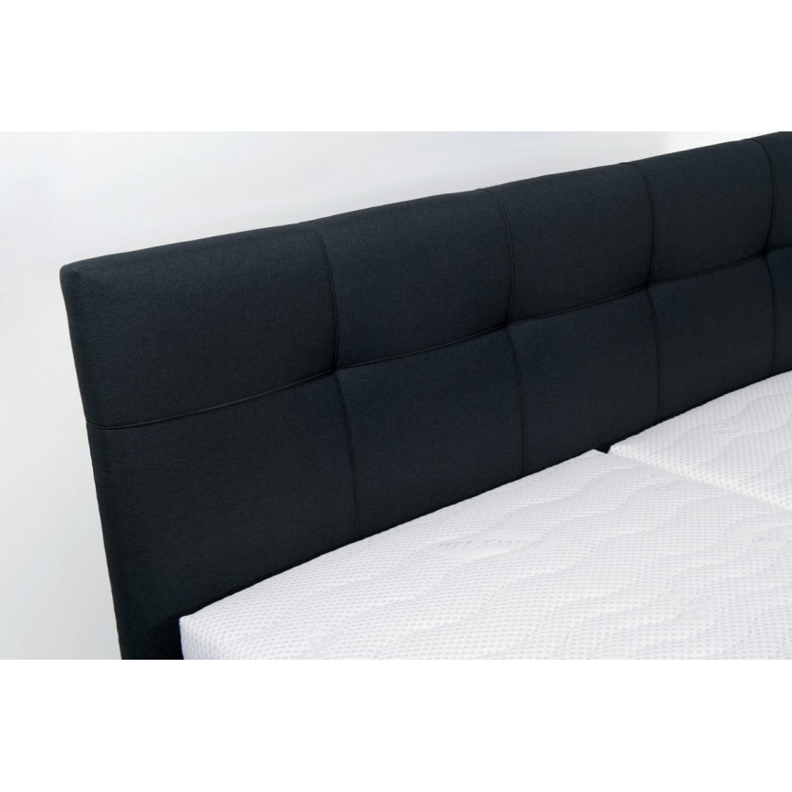 Gepolstertes Bett MARIA 180x200 cm mit Matratze und Bettkasten, anthrazit