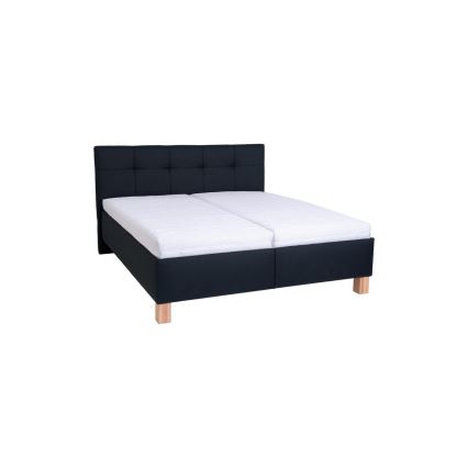 Gepolstertes Bett MARIA 180x200 cm mit Matratze und Bettkasten, anthrazit