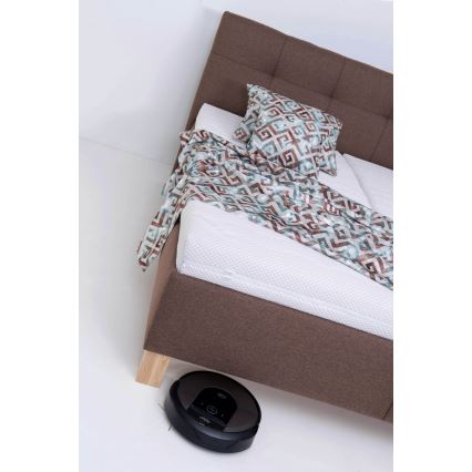 Gepolstertes Bett MARIA 180x200 cm mit Matratze und Bettkasten, Braun