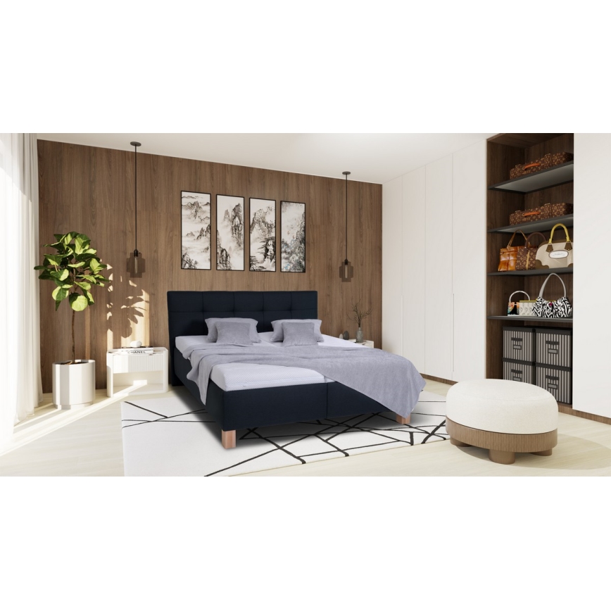 Gepolstertes Bett MARIA mit Bettkasten, ohne Matratze, 180x200 cm, anthrazit