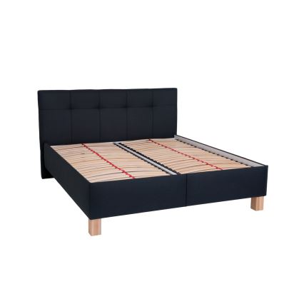 Gepolstertes Bett MARIA mit Bettkasten, ohne Matratze, 180x200 cm, anthrazit
