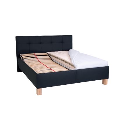 Gepolstertes Bett MARIA mit Bettkasten, ohne Matratze, 180x200 cm, anthrazit