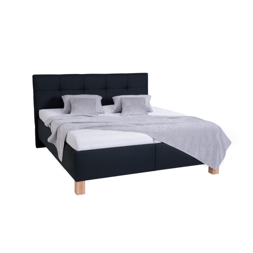 Gepolstertes Bett MARIA mit Bettkasten, ohne Matratze, 180x200 cm, anthrazit
