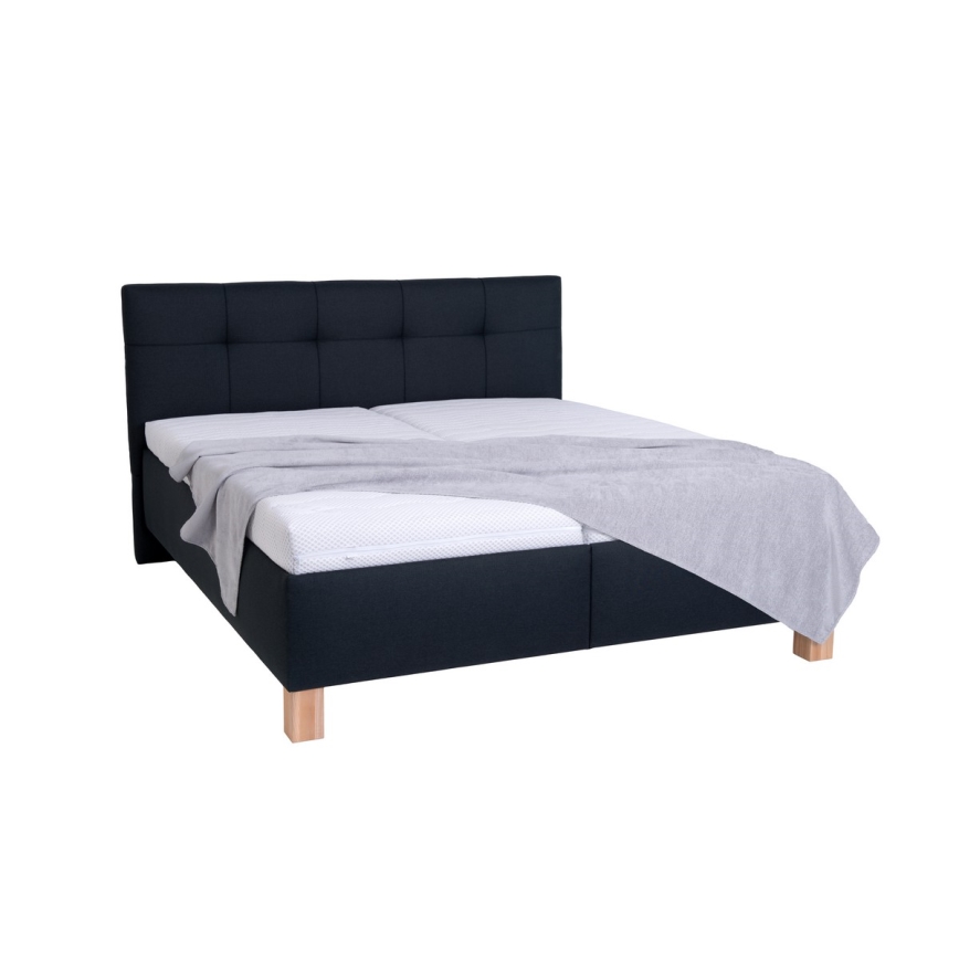 Gepolstertes Bett MARIA mit Bettkasten, ohne Matratze, 180x200 cm, anthrazit