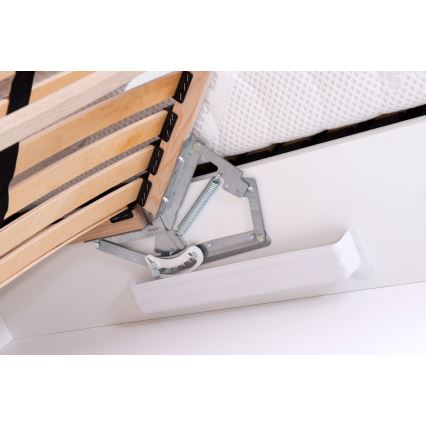 Gepolstertes Bett MARIA ONE 90x200 cm mit Matratze und Stauraum, grau