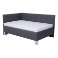 Gepolstertes Bett MARIA PETITE 120x200 cm mit Stauraum, ohne Matratze, grau