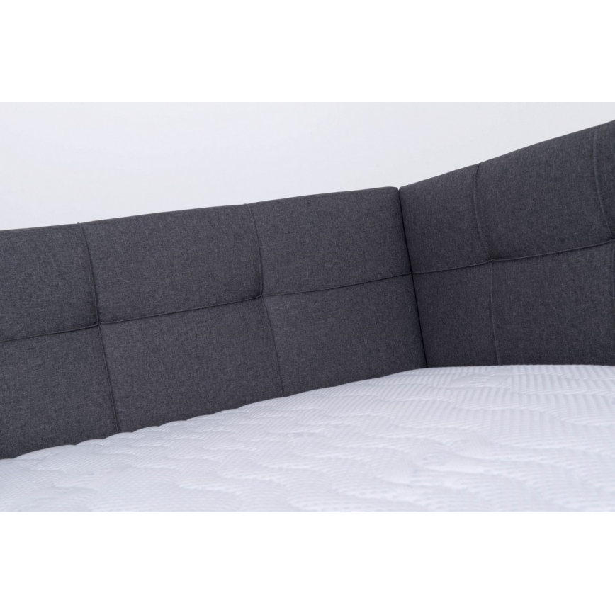 Gepolstertes Bett MARIA PETITE 120x200 cm mit Stauraum, ohne Matratze, grau