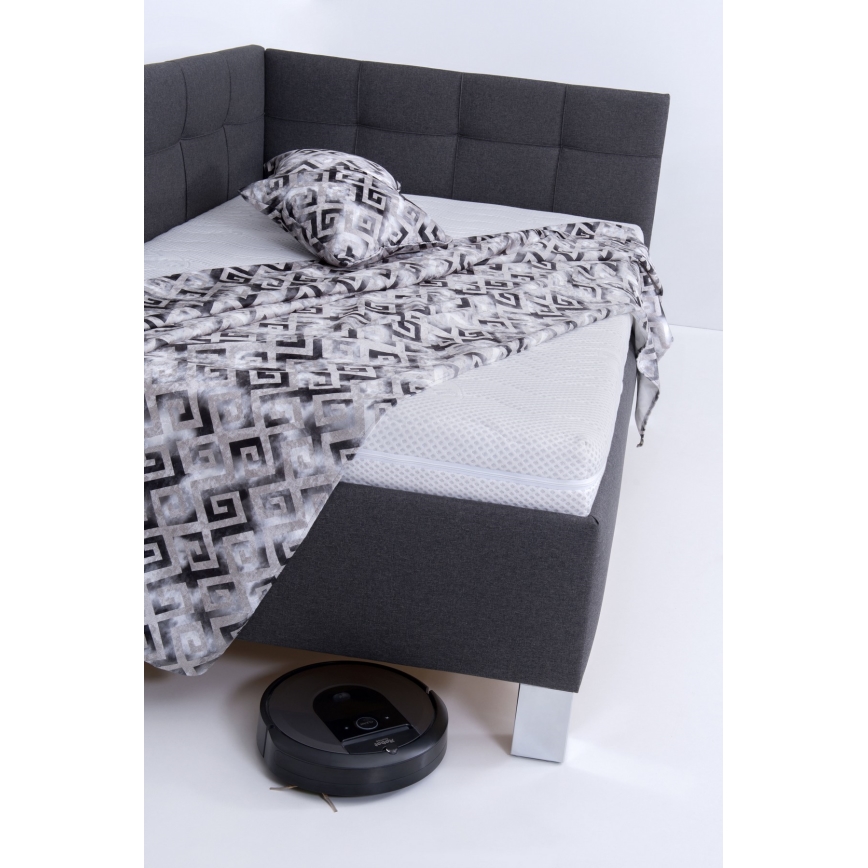 Gepolstertes Bett MARIA PETITE 120x200 cm mit Stauraum, ohne Matratze, grau
