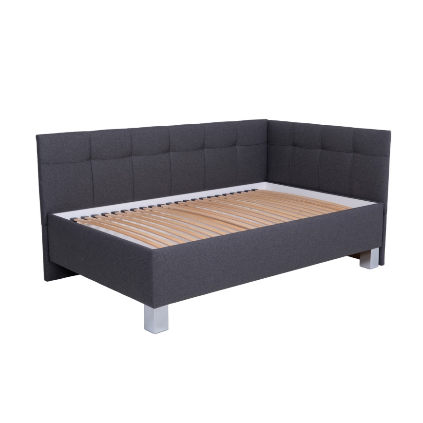 Gepolstertes Bett MARIA PETITE 120x200 cm mit Stauraum, ohne Matratze, grau