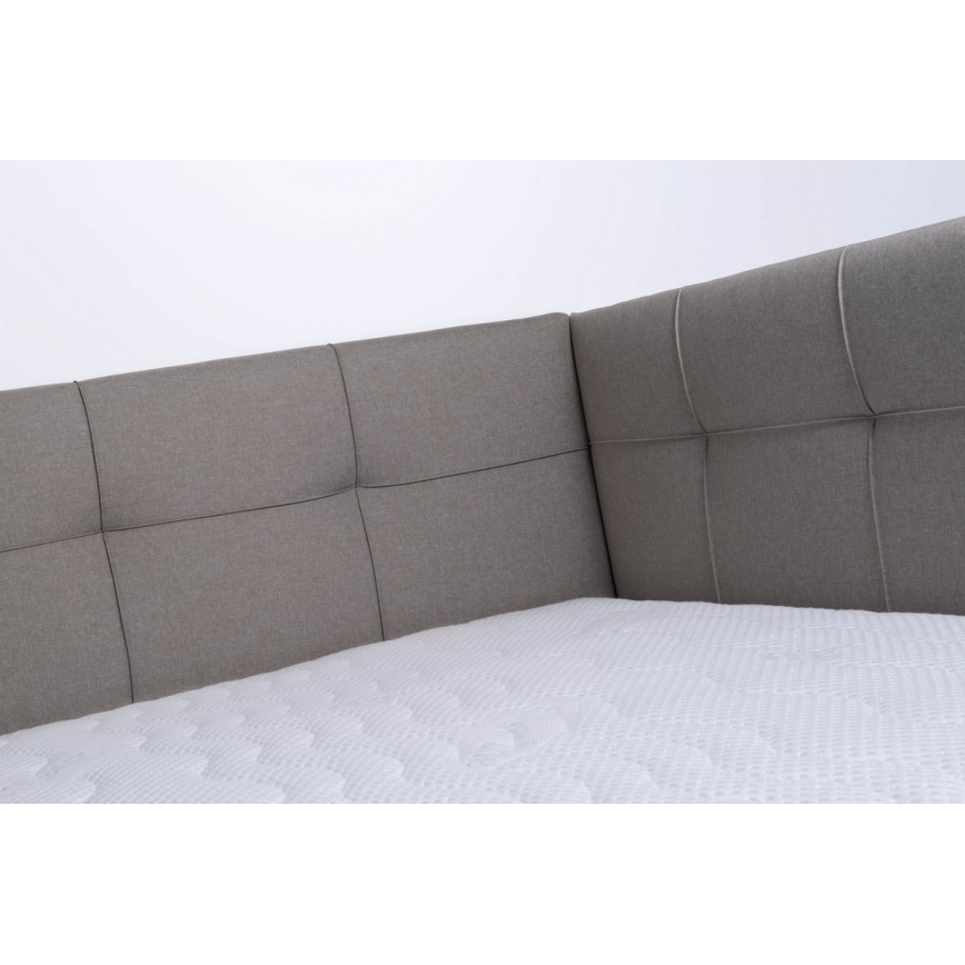 Gepolstertes Bett MARIA PETITE 120x200 cm mit Stauraum, ohne Matratze, taupe