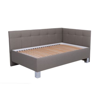 Gepolstertes Bett MARIA PETITE 120x200 cm mit Stauraum, ohne Matratze, taupe