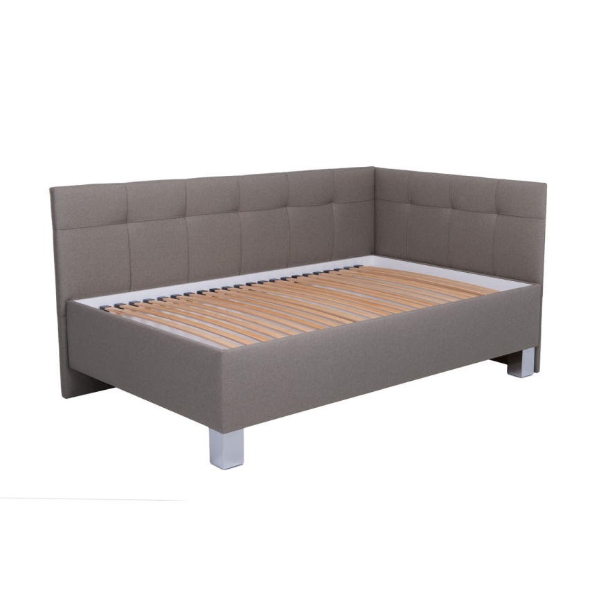 Gepolstertes Bett MARIA PETITE 120x200 cm mit Stauraum, ohne Matratze, taupe