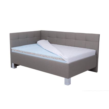 Gepolstertes Bett MARIA PETITE 120x200 cm mit Stauraum, ohne Matratze, taupe