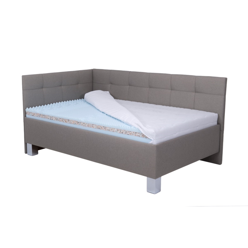 Gepolstertes Bett MARIA PETITE 120x200 cm mit Stauraum, ohne Matratze, taupe