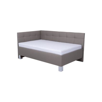 Gepolstertes Bett MARIA PETITE 120x200 cm mit Stauraum, ohne Matratze, taupe