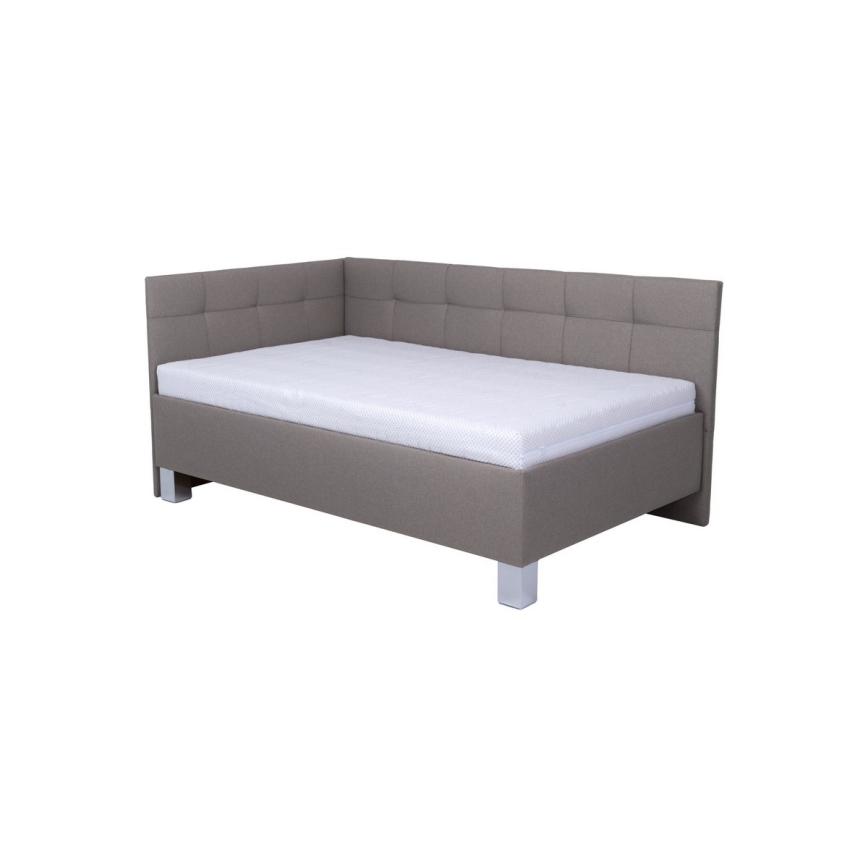 Gepolstertes Bett MARIA PETITE 120x200 cm mit Stauraum, ohne Matratze, taupe