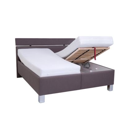 Gepolstertes Bett mit Bettkasten ohne Matratze ALIS 180x200 cm braun