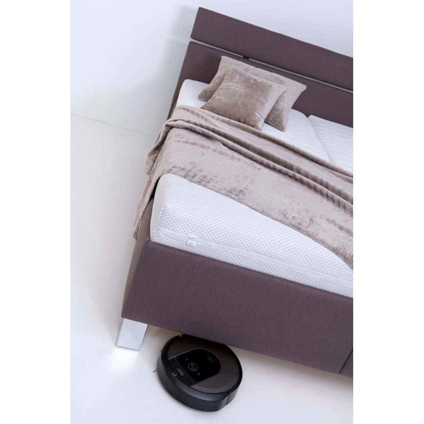 Gepolstertes Bett mit Bettkasten ohne Matratze ALIS 180x200 cm braun