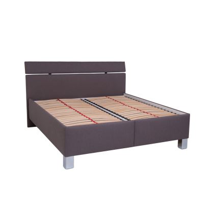 Gepolstertes Bett mit Bettkasten ohne Matratze ALIS 180x200 cm braun