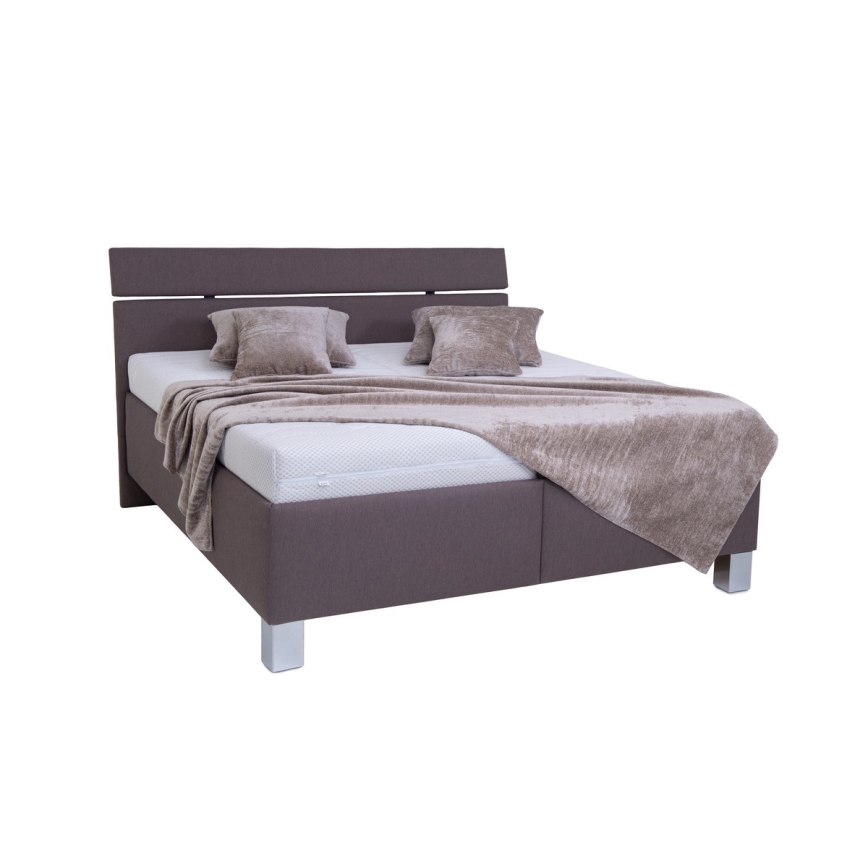 Gepolstertes Bett mit Bettkasten ohne Matratze ALIS 180x200 cm braun