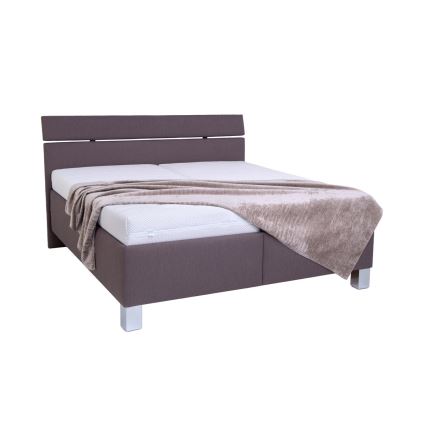 Gepolstertes Bett mit Bettkasten ohne Matratze ALIS 180x200 cm braun