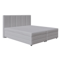 Gepolstertes Bett mit Federkernmatratze und Stauraum ISABEL 180x200 hellgrau