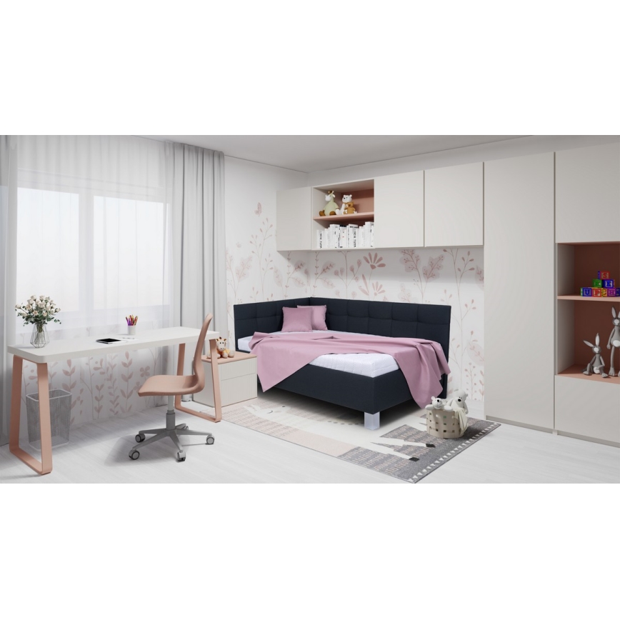 Gepolstertes Bett mit Matratze und Bettkasten MARIA PETITE 120x200 cm Anthrazit