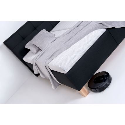 Gepolstertes Bett mit Matratze und Stauraum MARIA 160x200 cm Anthrazit