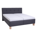 Gepolstertes Bett mit Matratze und Stauraum MARIA 160x200 cm grau